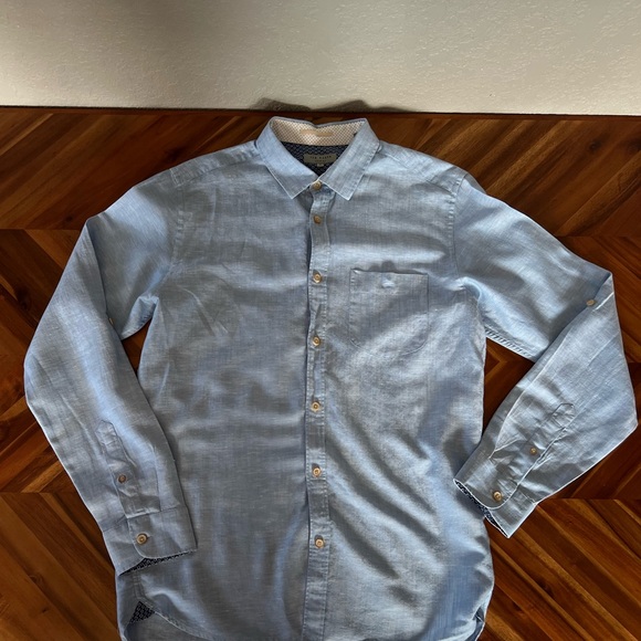 Men’s Ted Baker Linen Long Sleeve Shirt - Picture 1 of 6